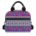 Native Tribal Ethnic Rose Pattern Print Insulated Lunch Bag