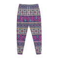Native Tribal Ethnic Rose Pattern Print Jogger Pants