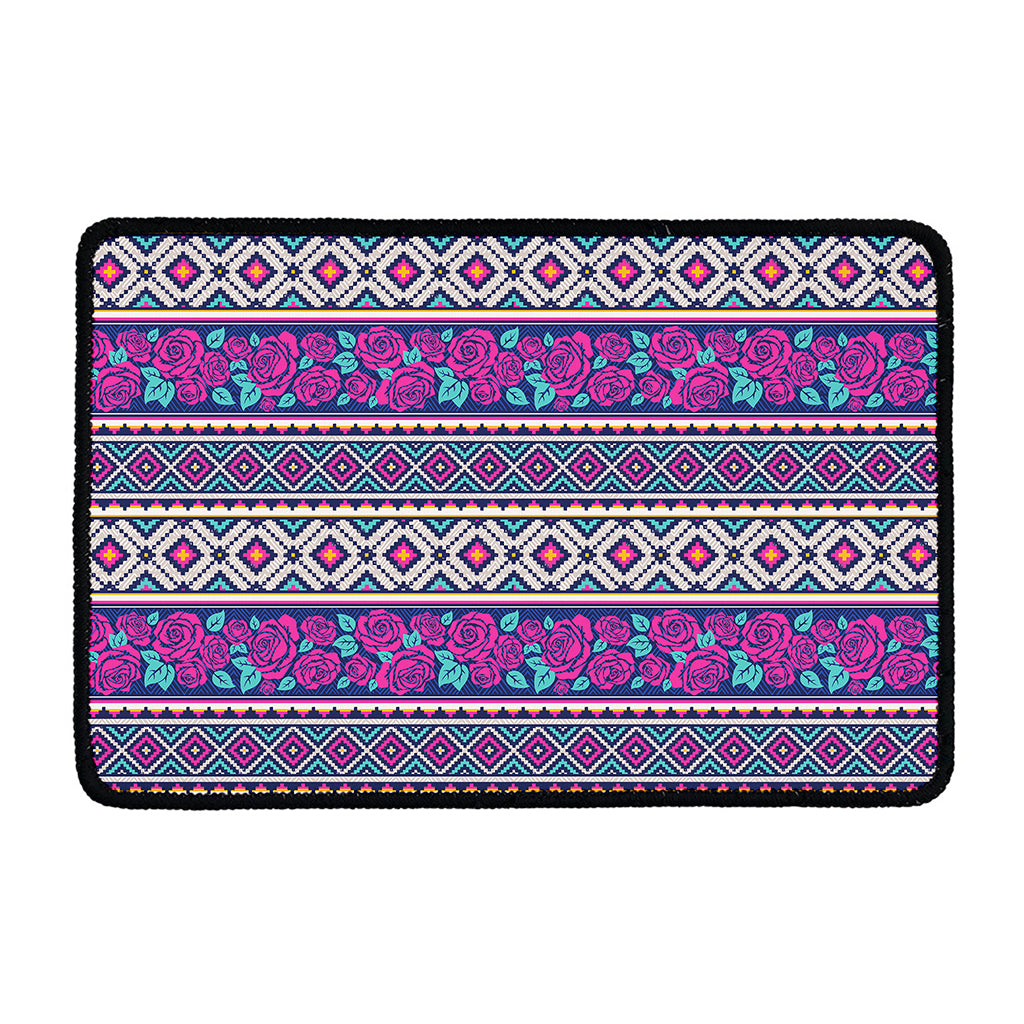 Native Tribal Ethnic Rose Pattern Print Kitchen Mat