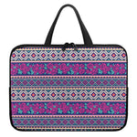Native Tribal Ethnic Rose Pattern Print Laptop Sleeve With Handle