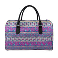 Native Tribal Ethnic Rose Pattern Print Leather Duffel Bag