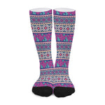 Native Tribal Ethnic Rose Pattern Print Long Socks