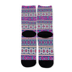 Native Tribal Ethnic Rose Pattern Print Long Socks