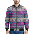 Native Tribal Ethnic Rose Pattern Print Men's Bomber Jacket