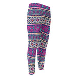 Native Tribal Ethnic Rose Pattern Print Men's Compression Pants