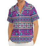 Native Tribal Ethnic Rose Pattern Print Men's Deep V-Neck Shirt