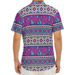 Native Tribal Ethnic Rose Pattern Print Men's Deep V-Neck Shirt