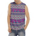Native Tribal Ethnic Rose Pattern Print Men's Fitness Tank Top
