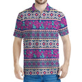 Native Tribal Ethnic Rose Pattern Print Men's Polo Shirt