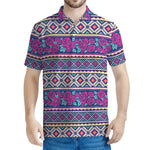 Native Tribal Ethnic Rose Pattern Print Men's Polo Shirt
