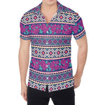 Native Tribal Ethnic Rose Pattern Print Men's Shirt