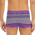 Native Tribal Ethnic Rose Pattern Print Men's Short Boxer Briefs