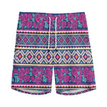 Native Tribal Ethnic Rose Pattern Print Men's Sports Shorts