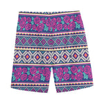 Native Tribal Ethnic Rose Pattern Print Men's Sports Shorts