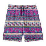 Native Tribal Ethnic Rose Pattern Print Men's Swim Trunks
