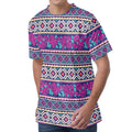 Native Tribal Ethnic Rose Pattern Print Men's Velvet T-Shirt
