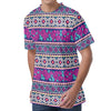 Native Tribal Ethnic Rose Pattern Print Men's Velvet T-Shirt