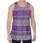 Native Tribal Ethnic Rose Pattern Print Men's Velvet Tank Top