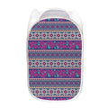 Native Tribal Ethnic Rose Pattern Print Mesh Laundry Hamper
