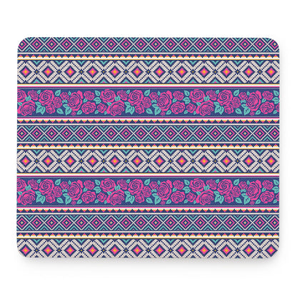Native Tribal Ethnic Rose Pattern Print Mouse Pad