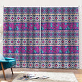 Native Tribal Ethnic Rose Pattern Print Pencil Pleat Curtains