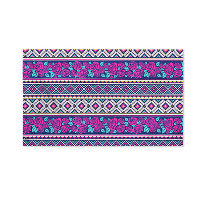 Native Tribal Ethnic Rose Pattern Print Polyester Flag