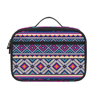 Native Tribal Ethnic Rose Pattern Print Portable Lunch Bag