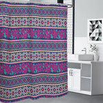 Native Tribal Ethnic Rose Pattern Print Premium Shower Curtain