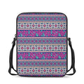 Native Tribal Ethnic Rose Pattern Print Rectangular Crossbody Bag