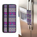 Native Tribal Ethnic Rose Pattern Print Refrigerator Handle Covers