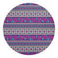 Native Tribal Ethnic Rose Pattern Print Round Blanket