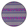 Native Tribal Ethnic Rose Pattern Print Round Floor Mat