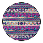Native Tribal Ethnic Rose Pattern Print Round Floor Mat