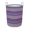 Native Tribal Ethnic Rose Pattern Print Round Laundry Basket