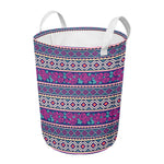 Native Tribal Ethnic Rose Pattern Print Round Laundry Basket