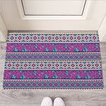 Native Tribal Ethnic Rose Pattern Print Rubber Doormat
