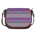 Native Tribal Ethnic Rose Pattern Print Saddle Bag