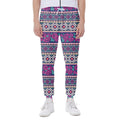 Native Tribal Ethnic Rose Pattern Print Joggers