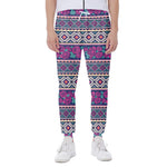 Native Tribal Ethnic Rose Pattern Print Scuba Joggers
