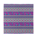 Native Tribal Ethnic Rose Pattern Print Silk Bandana