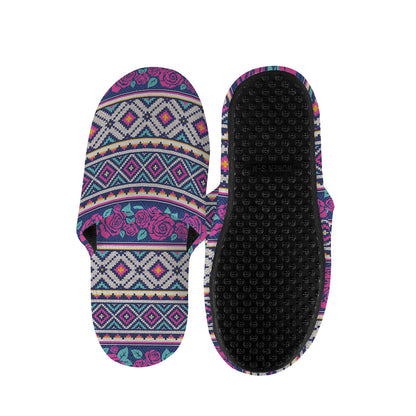 Native Tribal Ethnic Rose Pattern Print Slippers