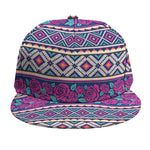 Native Tribal Ethnic Rose Pattern Print Snapback Cap