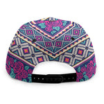 Native Tribal Ethnic Rose Pattern Print Snapback Cap