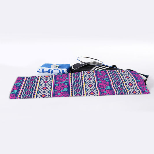 Native Tribal Ethnic Rose Pattern Print Sports Towel