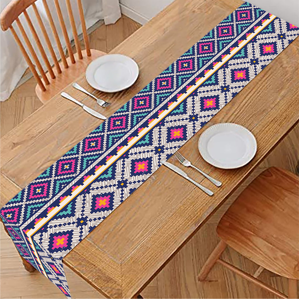 Native Tribal Ethnic Rose Pattern Print Table Runner