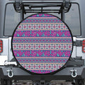 Native Tribal Ethnic Rose Pattern Print Tire Cover