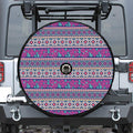 Native Tribal Ethnic Rose Pattern Print Tire Cover With Camera Hole