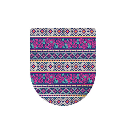 Native Tribal Ethnic Rose Pattern Print Toilet Lid Cover