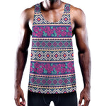 Native Tribal Ethnic Rose Pattern Print Training Tank Top