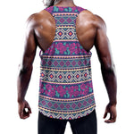 Native Tribal Ethnic Rose Pattern Print Training Tank Top